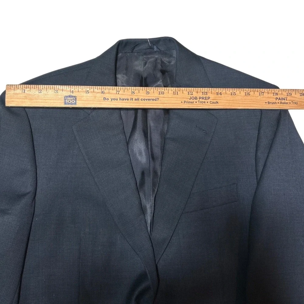 Burberry London Kensington Navy Blue 100% Wool Suit Jacket Blazer 36S 36 Short